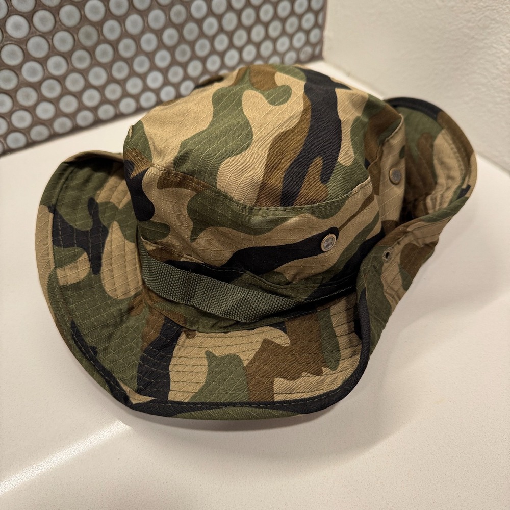 Camo Boonie Hat for Men Military Tactical Wide Brim‎ Bucket Hats UPF50+ Outdoor
